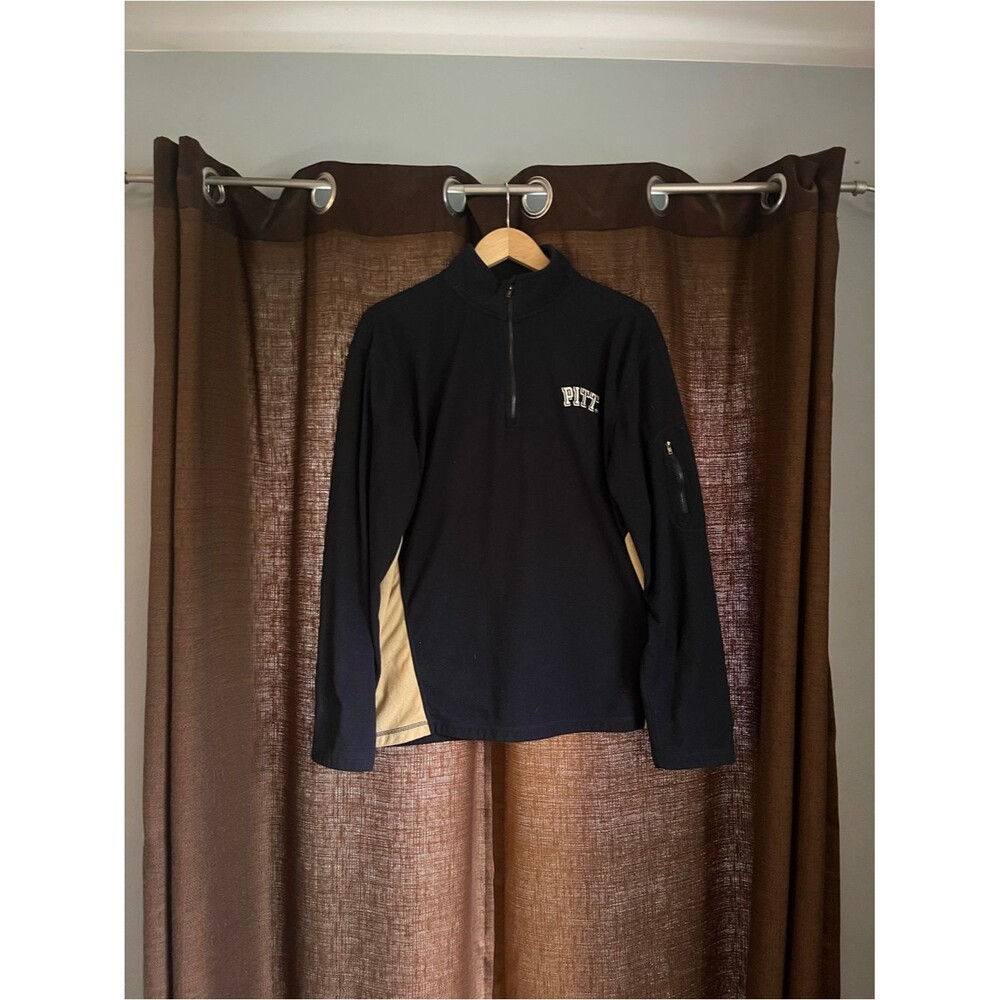 Pittsburgh Panthers Quarter-Zip Pullover with Tan Side Panels